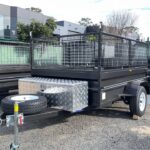 8x5 Box Trailer High Side with 600mm removable cage and 1200mm Checker Plate Ramp