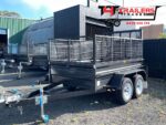 8x5 Tandem Trailer 2T GVM with 600mm Cage and Mesh Ramp