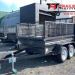 8x5 Tandem Trailer 2T GVM with 600mm Cage and Mesh Ramp