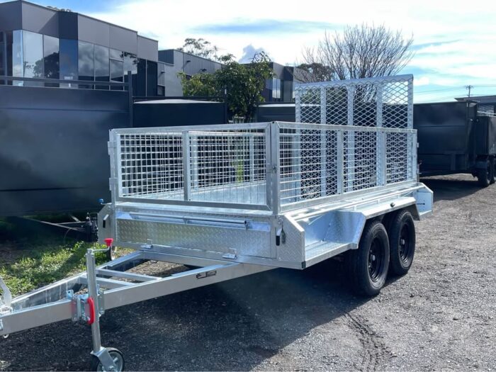10x5 Galvanised Box Trailer with 1500mm Hard Mesh Ramp 2T GVM - Image 1